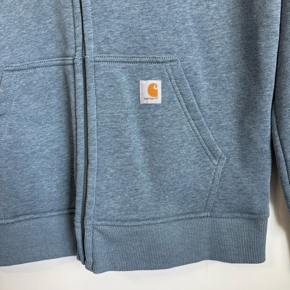 Carhartt Relaxed Fit Hoodie Sweatshirt Women Size 8/10 Full Zip Mid Weight Coral - Picture 6 of 11